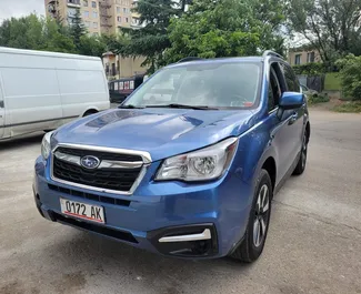 Vooraanzicht van een huurauto Subaru Forester in Tbilisi, Georgië ✓ Auto #14748. ✓ Transmissie Automatisch TM ✓ 0 beoordelingen.