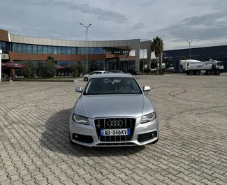 Vooraanzicht van een huurauto Audi A4 Avant in Tirana, Albanië ✓ Auto #14854. ✓ Transmissie Handmatig TM ✓ 0 beoordelingen.