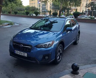 Vooraanzicht van een huurauto Subaru Crosstrek in Tbilisi, Georgië ✓ Auto #15094. ✓ Transmissie Automatisch TM ✓ 0 beoordelingen.