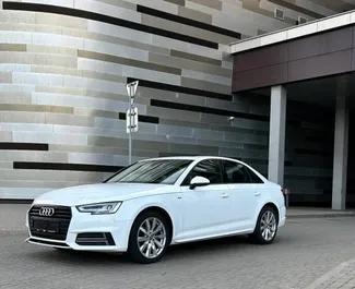 Vooraanzicht van een huurauto Audi A4 in Minsk, Wit-Rusland ✓ Auto #15024. ✓ Transmissie Automatisch TM ✓ 0 beoordelingen.