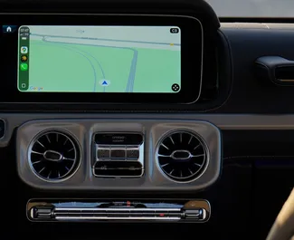 Mercedes-Benz G63 AMG 2026 beschikbaar voor verhuur in Dubai, met een kilometerlimiet van 250 km/dag.