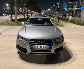 Vooraanzicht van een huurauto Audi A7 in Tirana, Albanië ✓ Auto #15740. ✓ Transmissie Automatisch TM ✓ 0 beoordelingen.