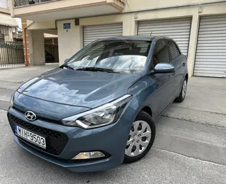 Vooraanzicht van een huurauto Hyundai i20 in Thessaloniki, Griekenland ✓ Auto #15754. ✓ Transmissie Handmatig TM ✓ 0 beoordelingen.