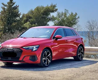 Vooraanzicht van een huurauto Audi A3 in Budva, Montenegro ✓ Auto #16132. ✓ Transmissie Automatisch TM ✓ 0 beoordelingen.