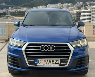 Vooraanzicht van een huurauto Audi Q7 in Rafailovici, Montenegro ✓ Auto #16076. ✓ Transmissie Automatisch TM ✓ 0 beoordelingen.