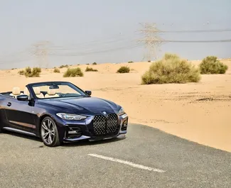 Vooraanzicht van een huurauto BMW 435i Cabrio in Dubai, Verenigde Arabische Emiraten ✓ Auto #16000. ✓ Transmissie Automatisch TM ✓ 0 beoordelingen.