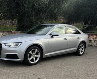 Vooraanzicht van een huurauto Audi A4 in Becici, Montenegro ✓ Auto #12158. ✓ Transmissie Automatisch TM ✓ 0 beoordelingen.