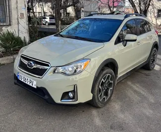 Vooraanzicht van een huurauto Subaru Crosstrek in Tbilisi, Georgië ✓ Auto #16137. ✓ Transmissie Automatisch TM ✓ 0 beoordelingen.
