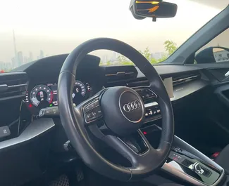 Audi A3 Sedan 2024 beschikbaar voor verhuur in Dubai, met een kilometerlimiet van 250 km/dag.