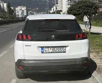 Vooraanzicht van een huurauto Peugeot 3008 op Podgorica Luchthaven, Montenegro ✓ Auto #15718. ✓ Transmissie Automatisch TM ✓ 1 beoordelingen.