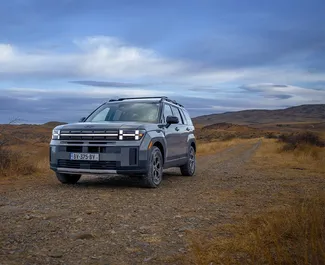 Vooraanzicht van een huurauto Hyundai Santa Fe in Tbilisi, Georgië ✓ Auto #16290. ✓ Transmissie Automatisch TM ✓ 0 beoordelingen.