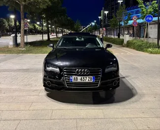 Vooraanzicht van een huurauto Audi A7 in Tirana, Albanië ✓ Auto #16430. ✓ Transmissie Automatisch TM ✓ 0 beoordelingen.